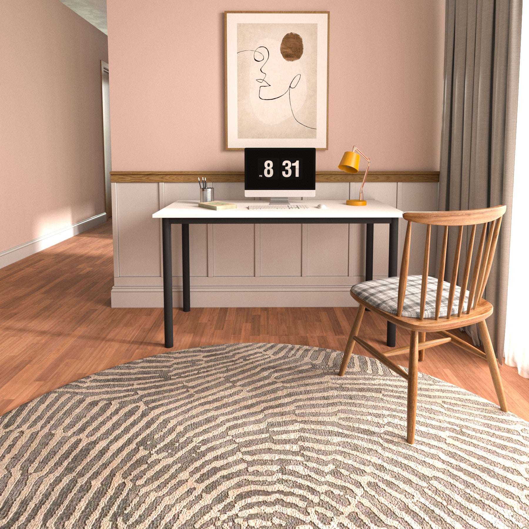 Secretária de Estudo – 110cm x 74.8cm x 55cm – Preto e Branco – Aglomerado