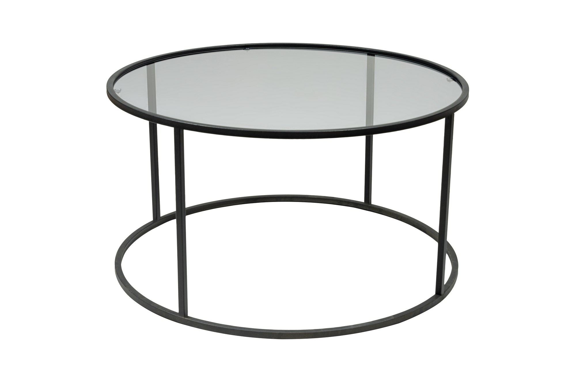 Mesa de Centro – 80cm – Preto e Fumê – Vidro Temperado