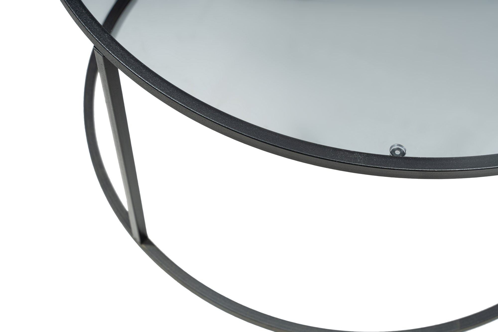 Mesa de Centro – 80cm – Preto e Fumê – Vidro Temperado