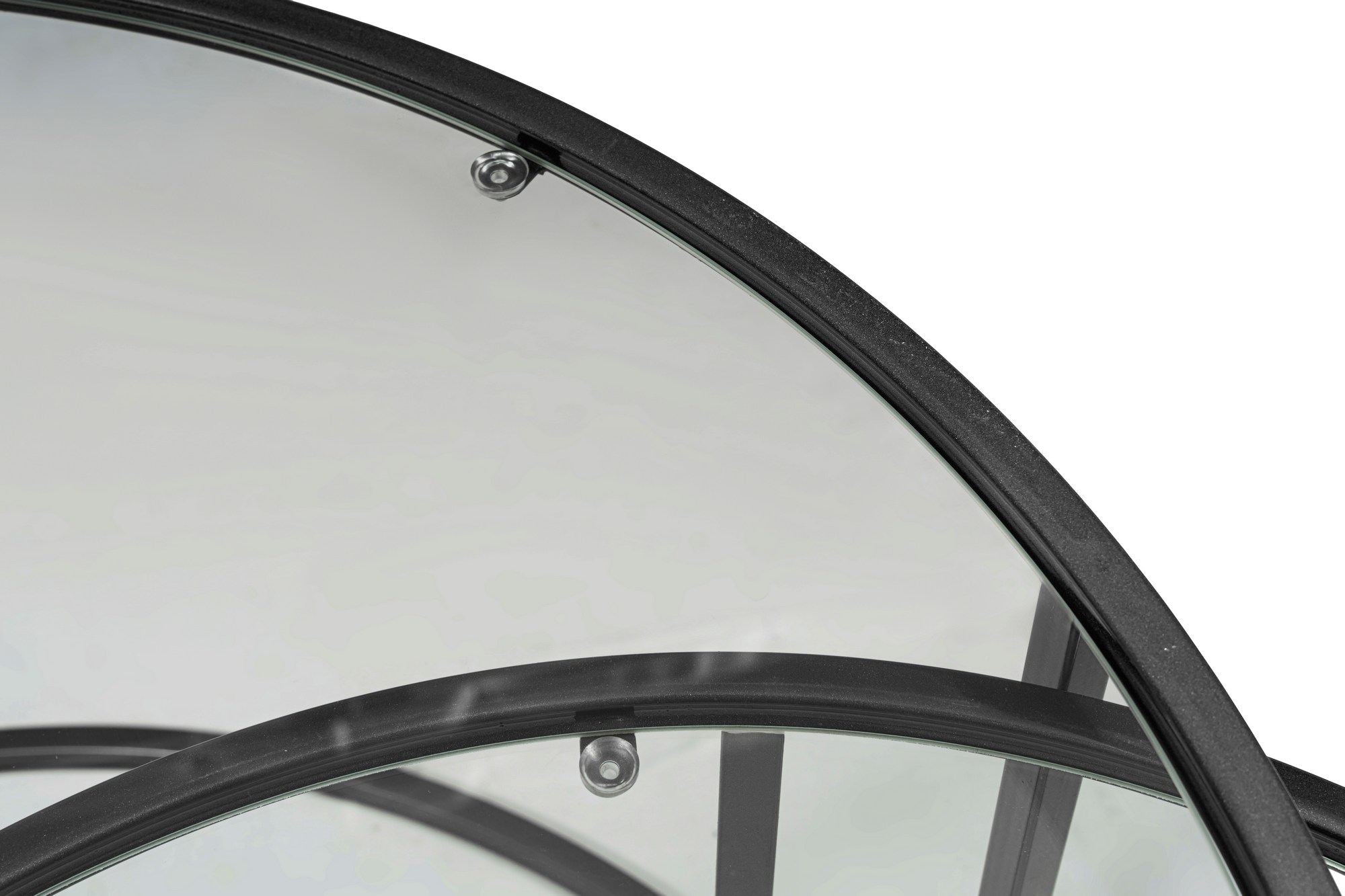 Mesa de Centro – 80 cm – Fumê e Preta – Vidro e Metal