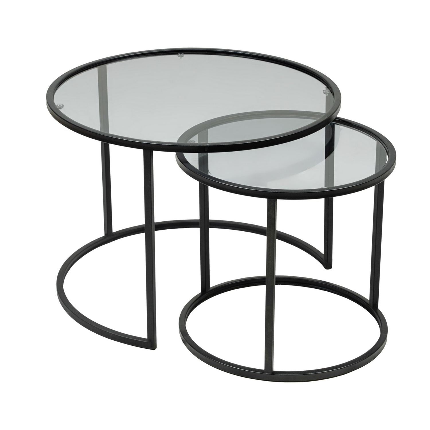 Mesa de Centro – 60 cm – Fumê e Preta – Vidro e Metal