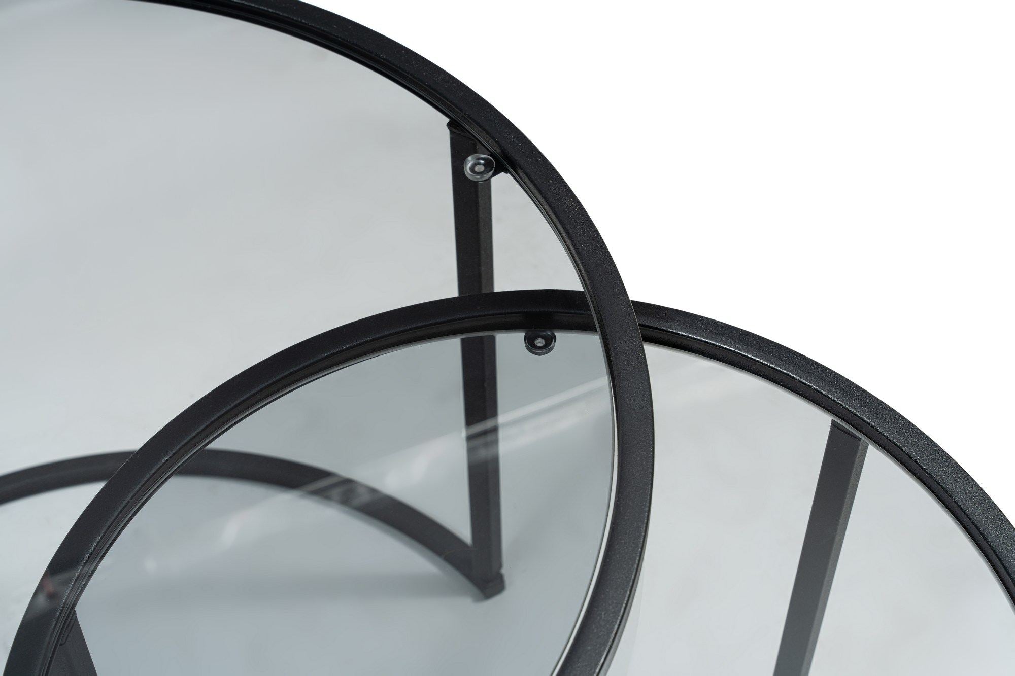 Mesa de Centro – 60 cm – Fumê e Preta – Vidro e Metal