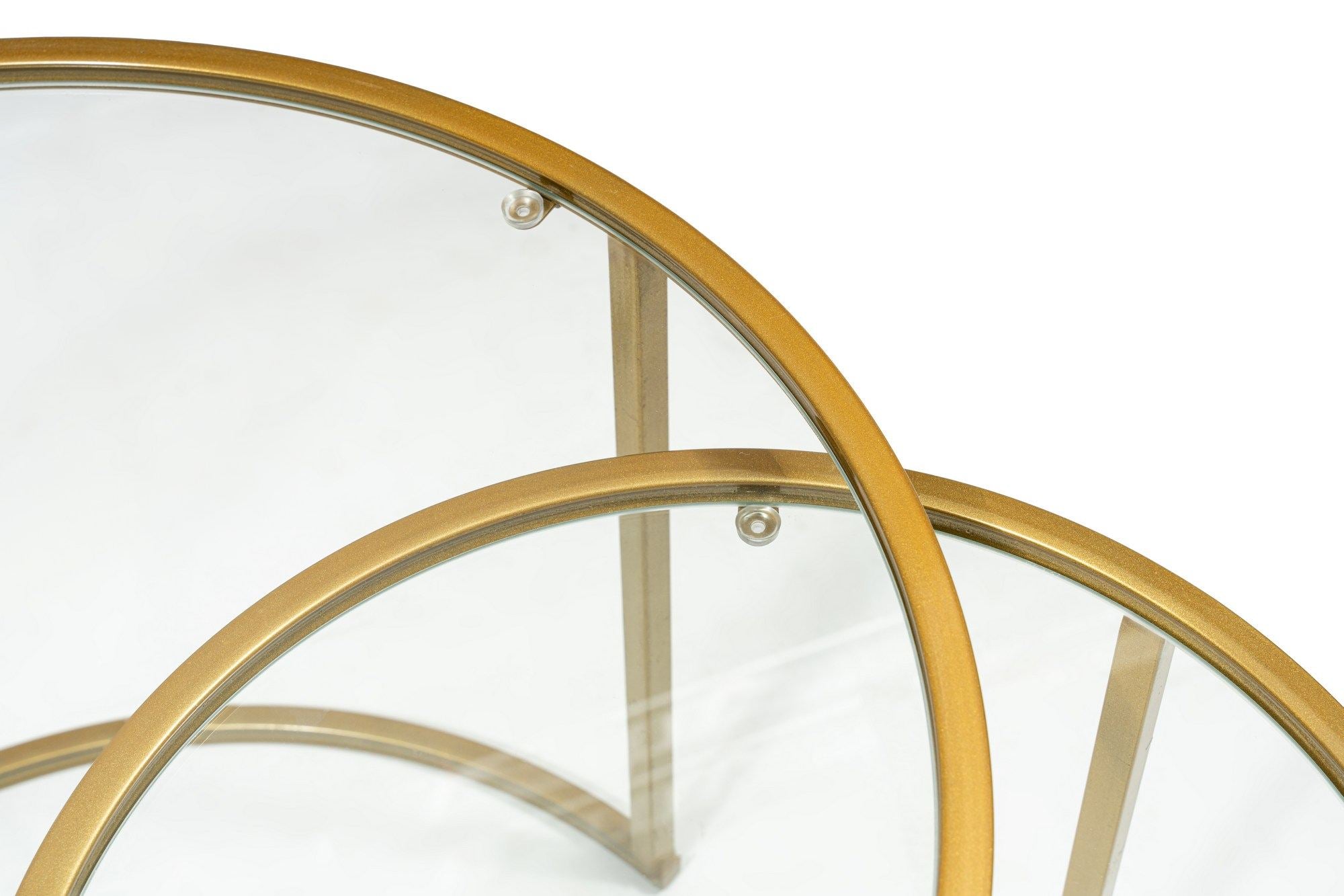 Mesa de Centro – 60 cm – Dourado – Metal e Vidro