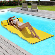 Colchão de Espuma Piscina Tapete Flutuante para Crianças e Adultos Lago Praia 90 x 220 cm Suporta 100 kg Amarelo