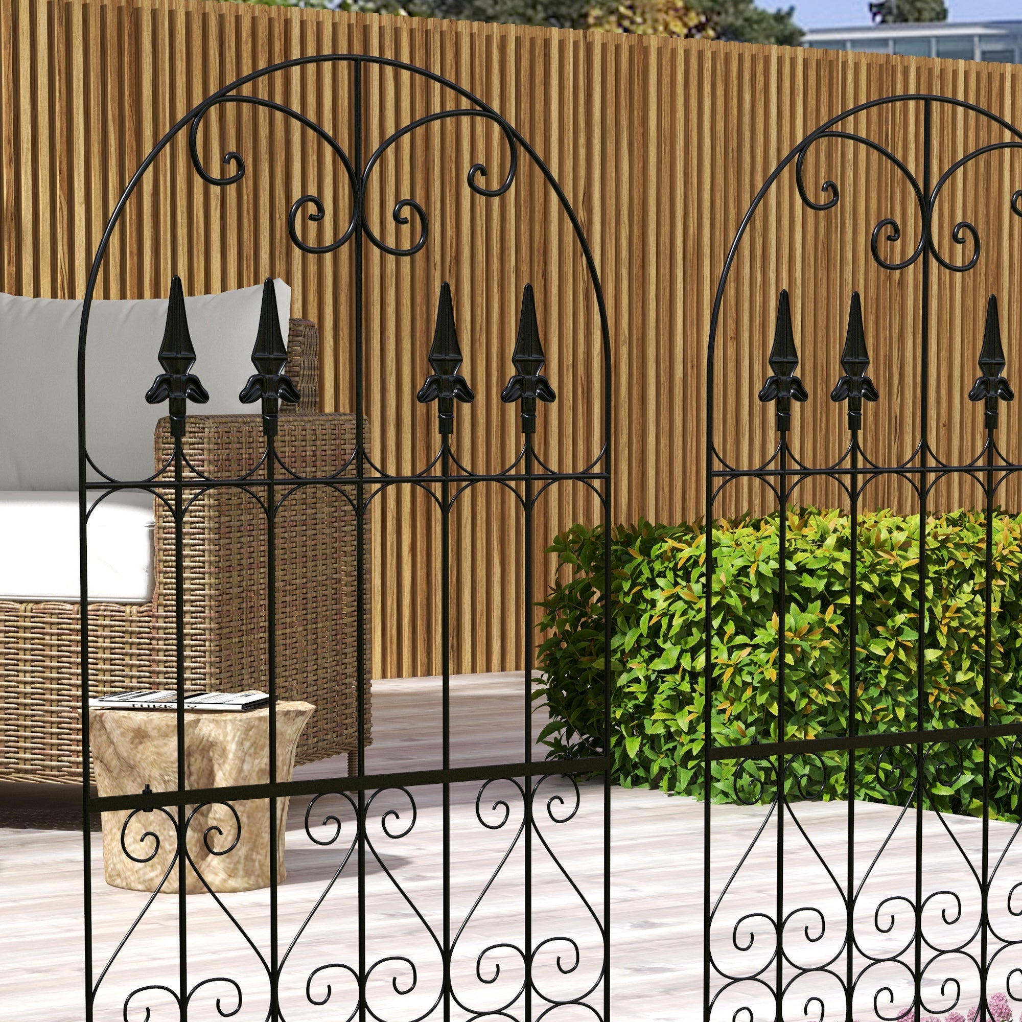 Conjunto de 2 Treliças de Jardim 55x128 cm - Cor Preto