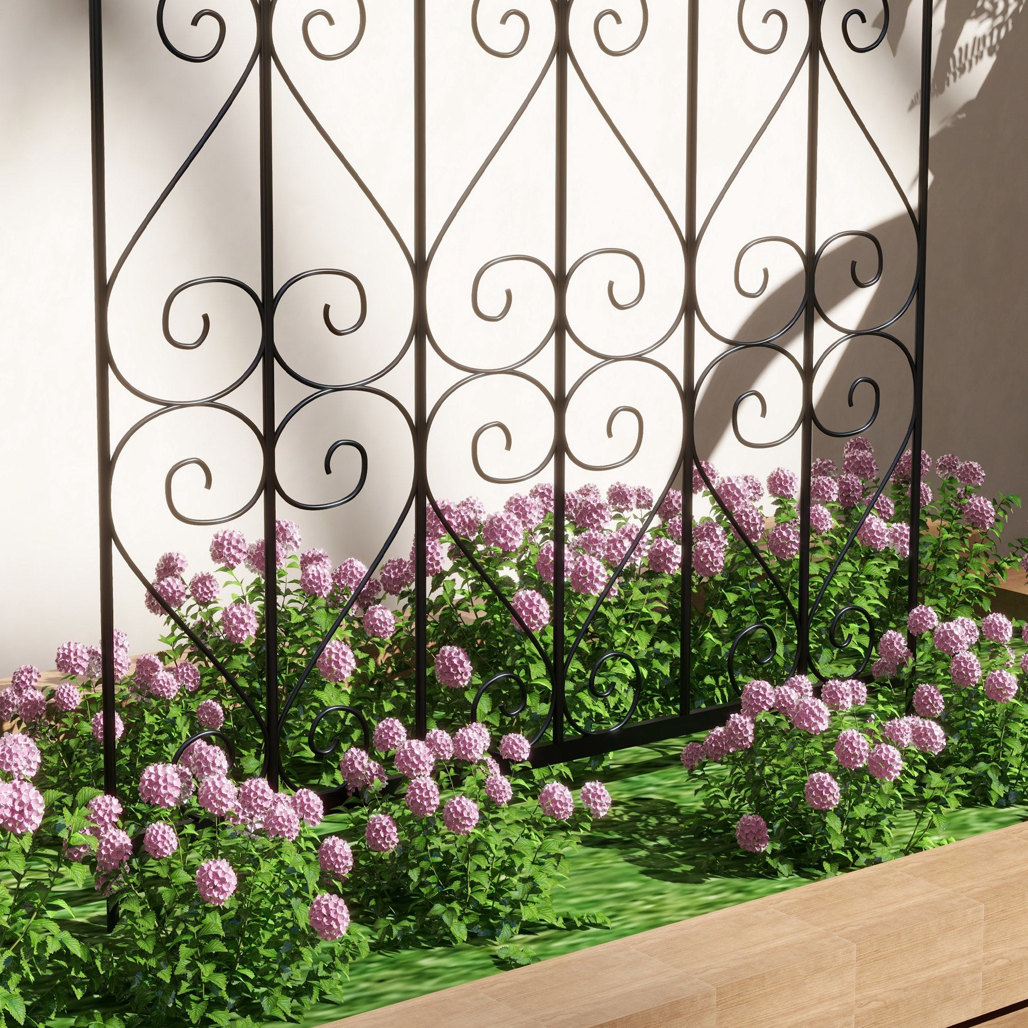 Conjunto de 2 Treliças de Jardim 55x128 cm - Cor Preto