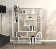 Estante de estilo escandinavo – 124,8 x 149,4 x 22 cm – branca – painel de partículas revestido de melamina