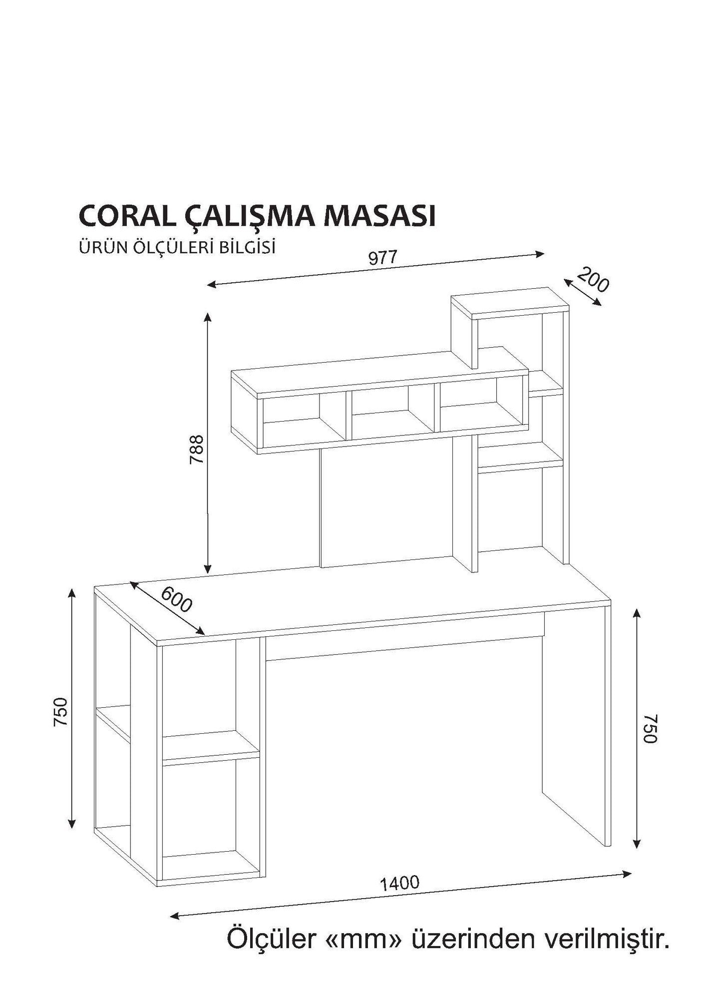 Secretária de Estudo – 140 cm x 153.8 cm x 60 cm – Branco e Nogueira – Painel de partículas