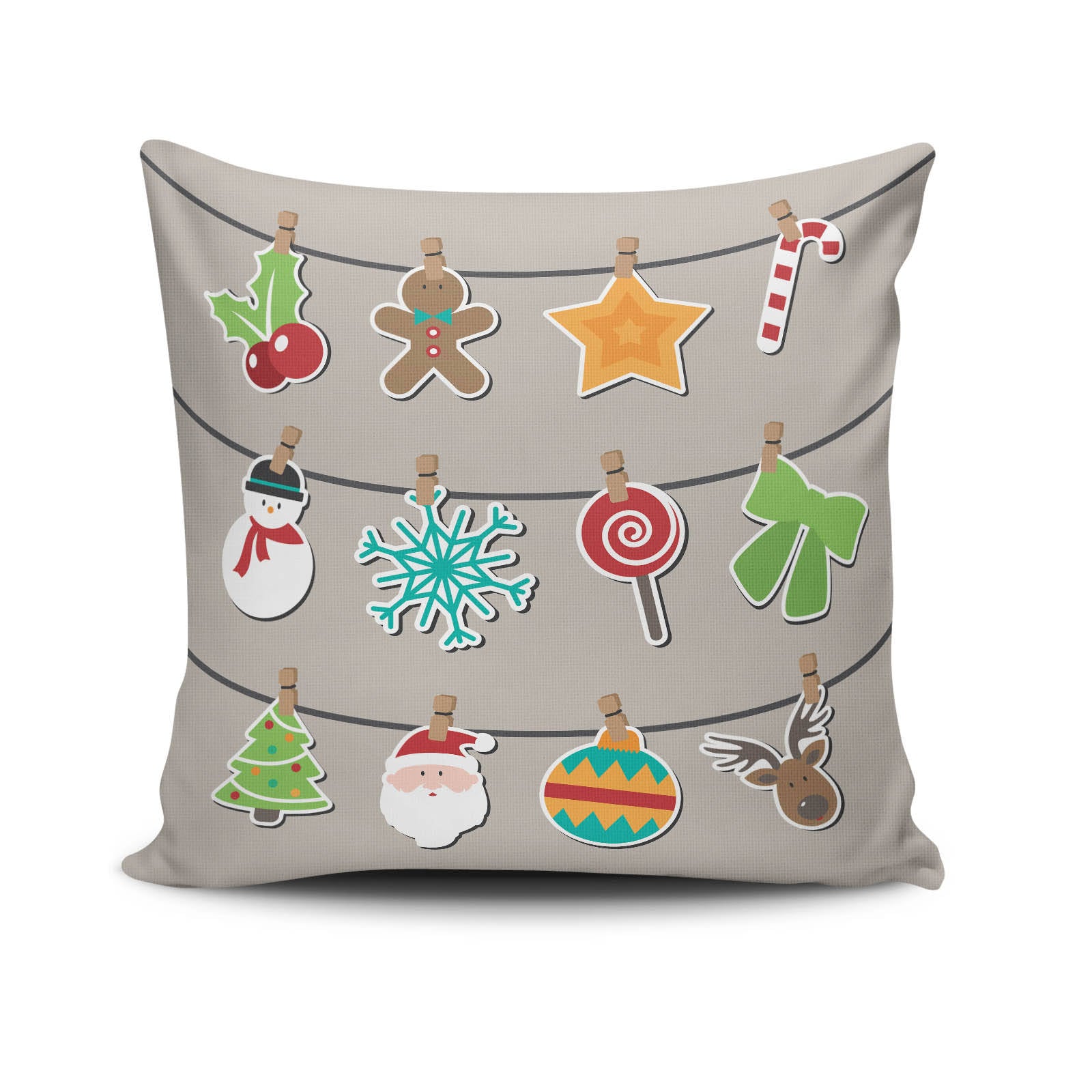 Almofada – 43 x 43 cm – Multicolorido – Algodão/Poliéster