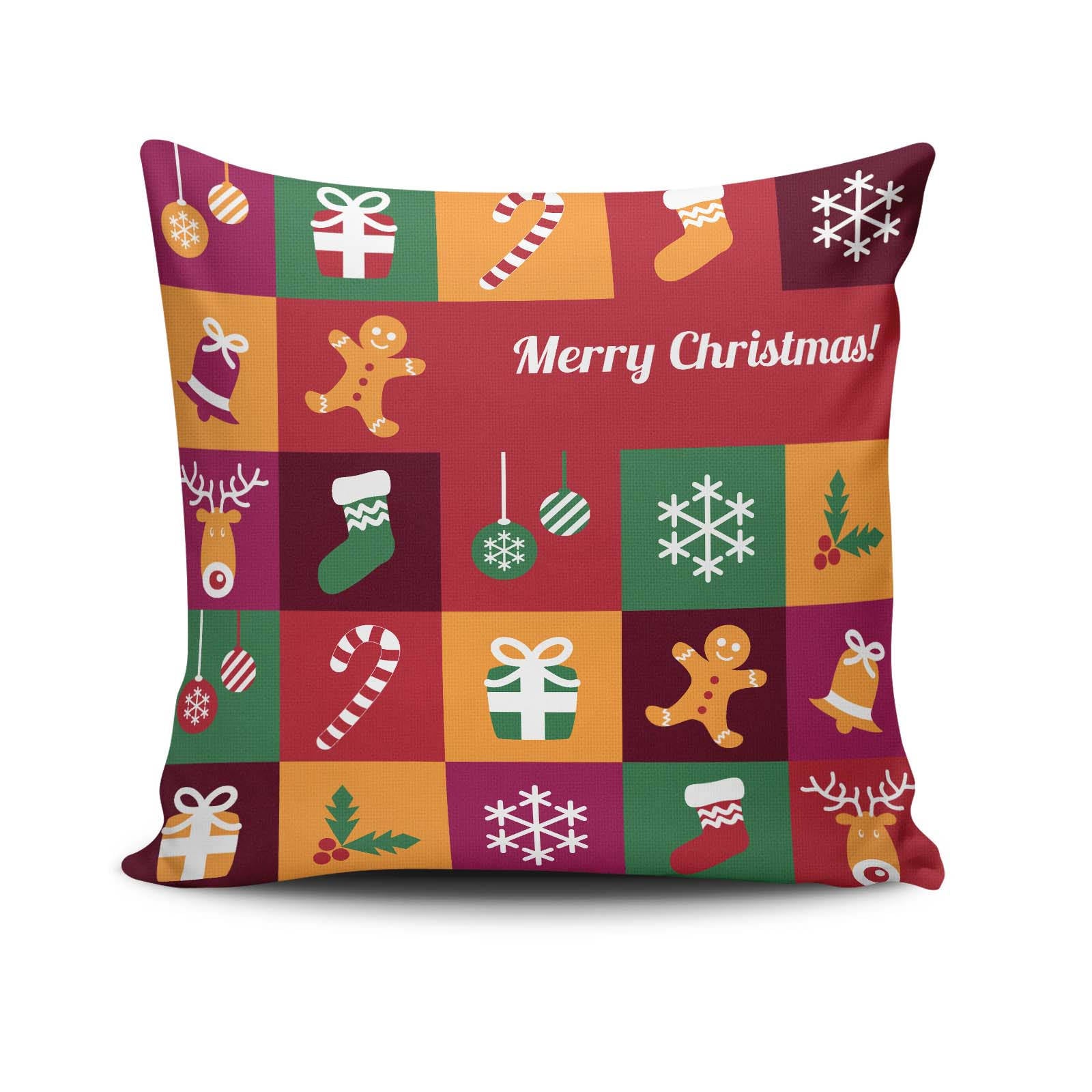 Almofada – 43 x 43 cm – Multicolorido – 50% Algodão / 50% Poliéster