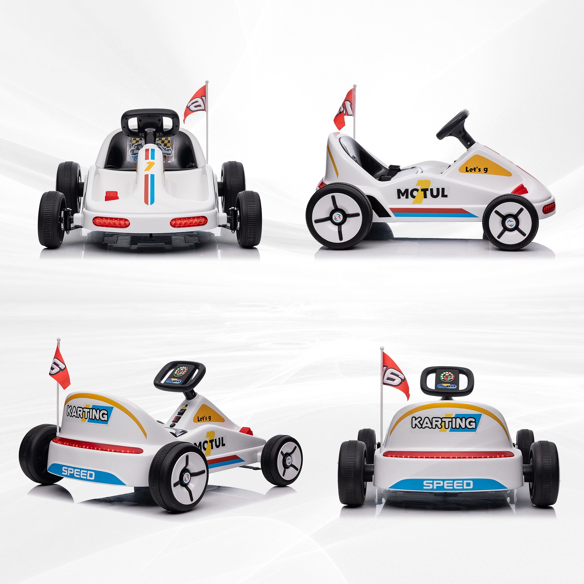 Kart Elétrico Infantil 85x70x45 cm Branco