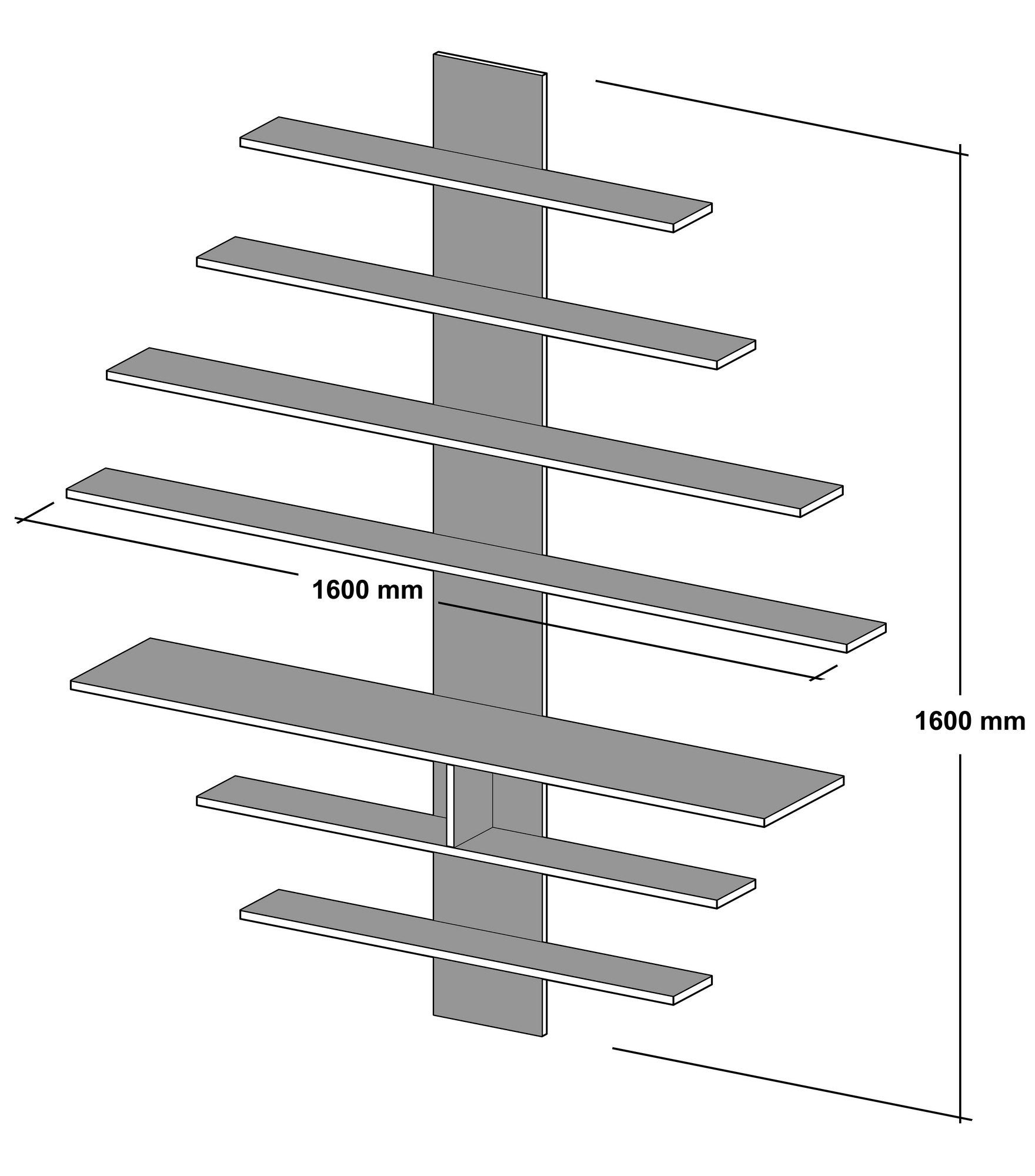 Móvel de TV moderno – 160 x 160 x 30 cm – Branco e Nogueira – Aglomerado revestido a melamina