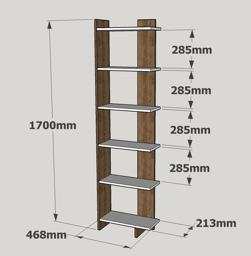 Estante moderna – 170 cm de altura – Branco – 100% painel de partículas revestido a melamina