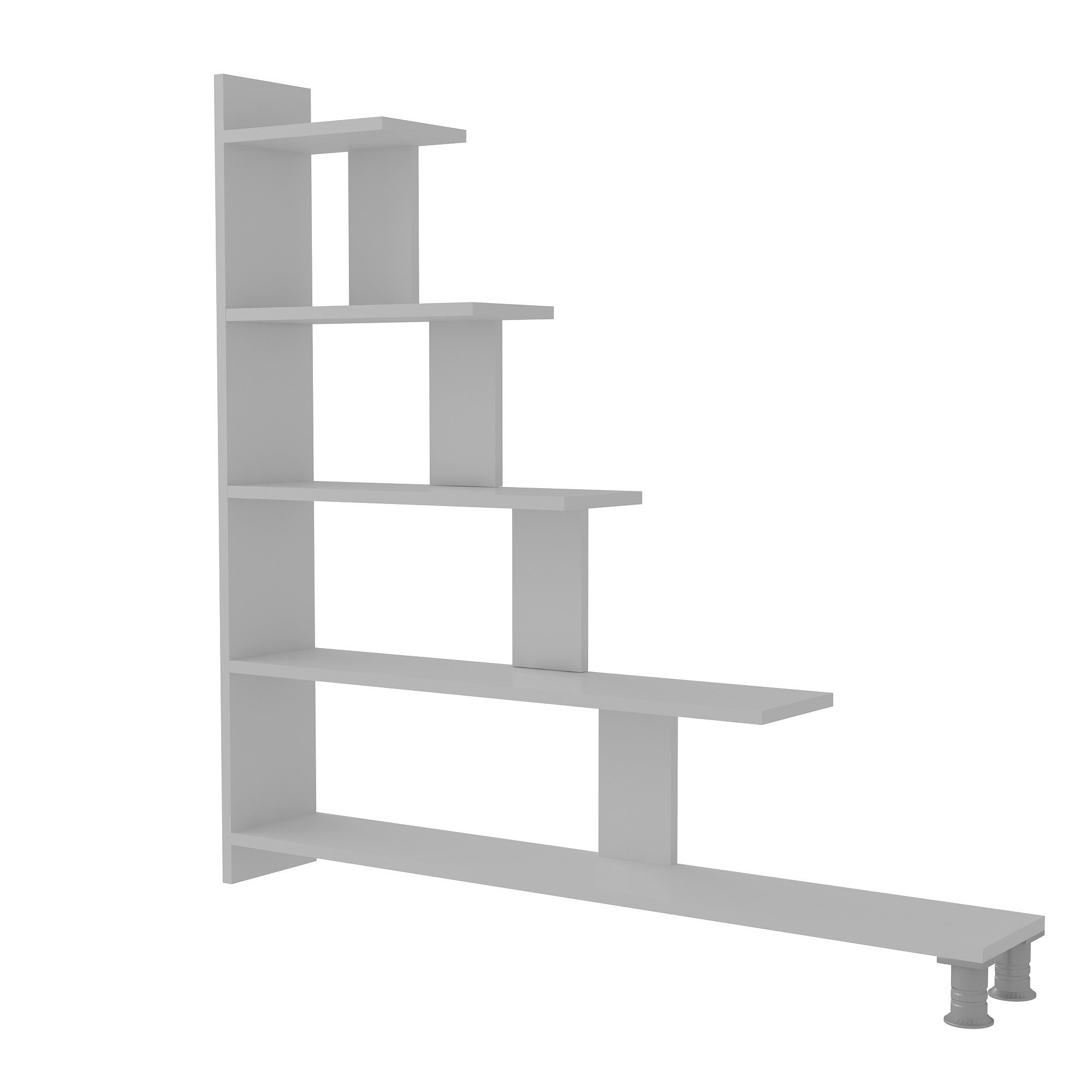 Estante moderna – 121,8 cm x 120 cm x 19,5 cm – Branca – Painéis de partículas revestidos de melamina