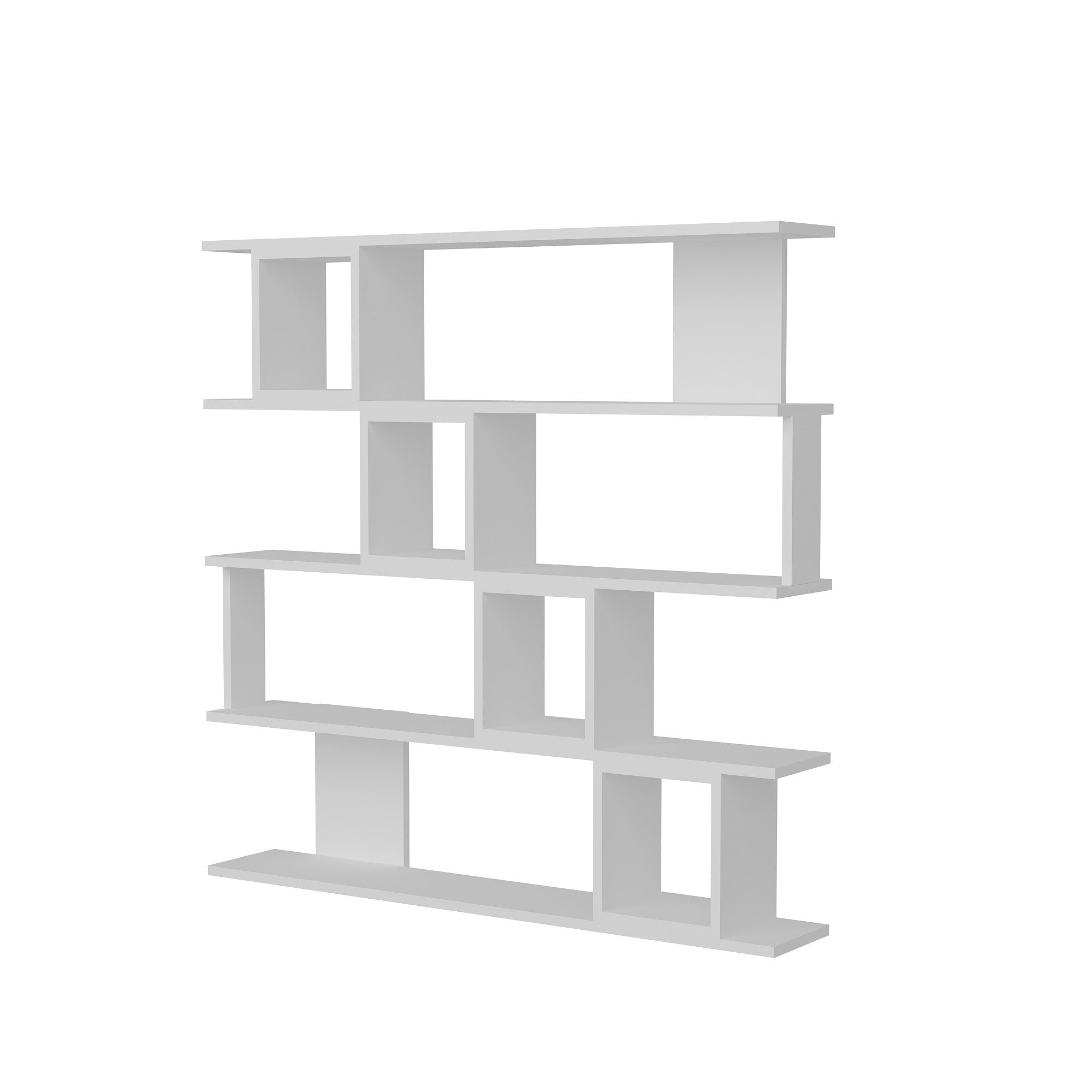 Estante moderna – 120 cm x 119,9 cm x 19,5 cm – Branca – Painéis de partículas