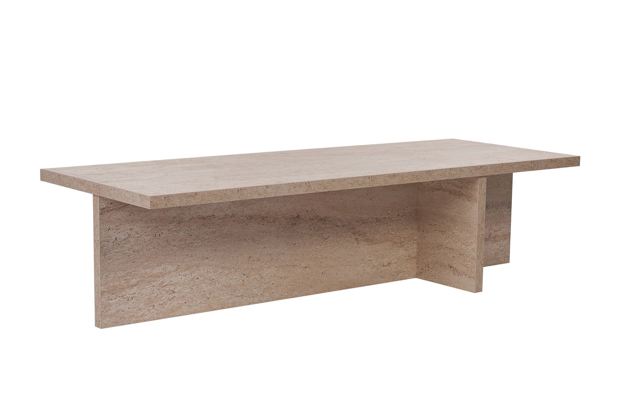 Mesa de Centro – 120cm x 30cm x 45cm – Travertino – MDF