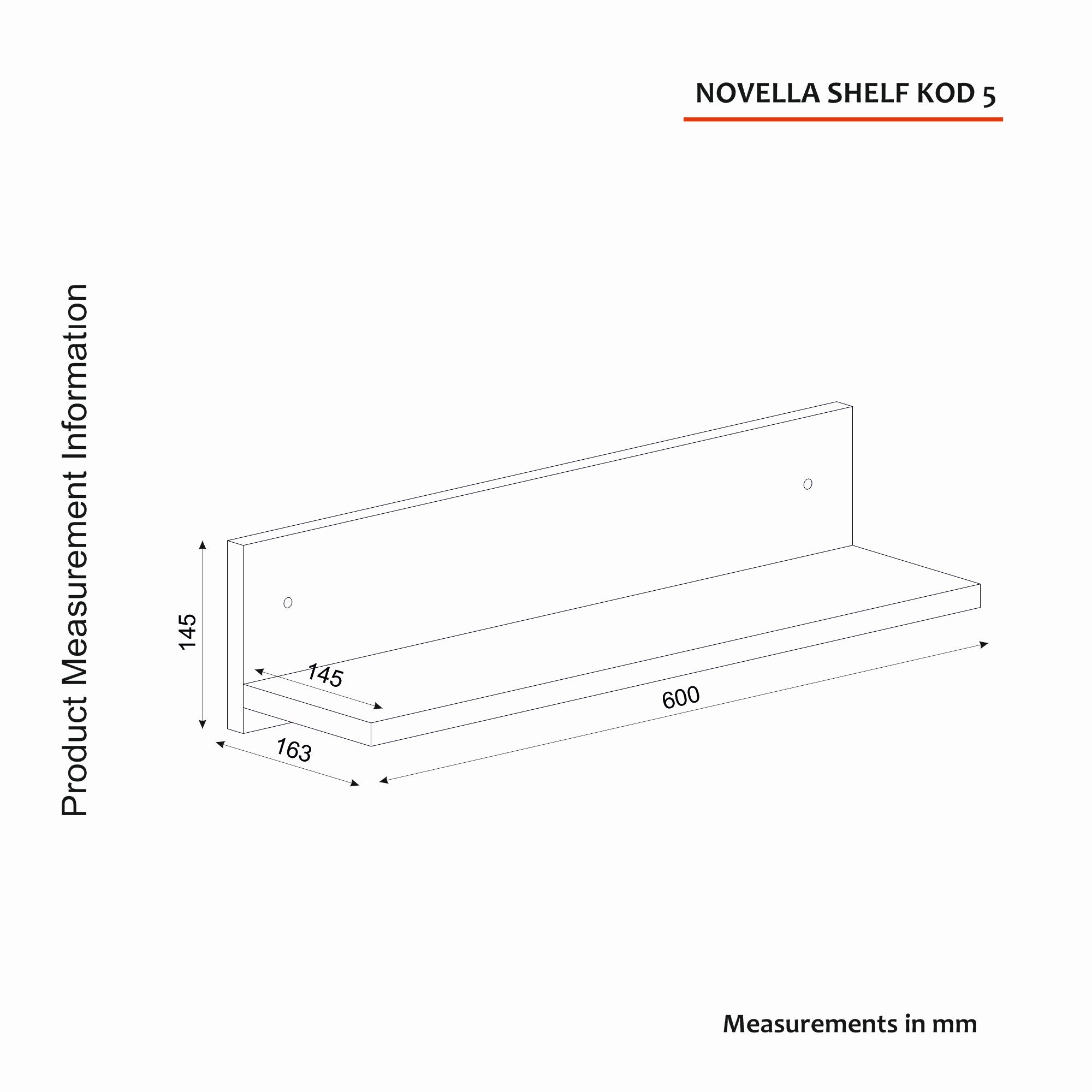 Prateleira de parede – 60 cm x 14,5 cm x 14,5 cm – Branco – Painel de partículas revestido a melamina