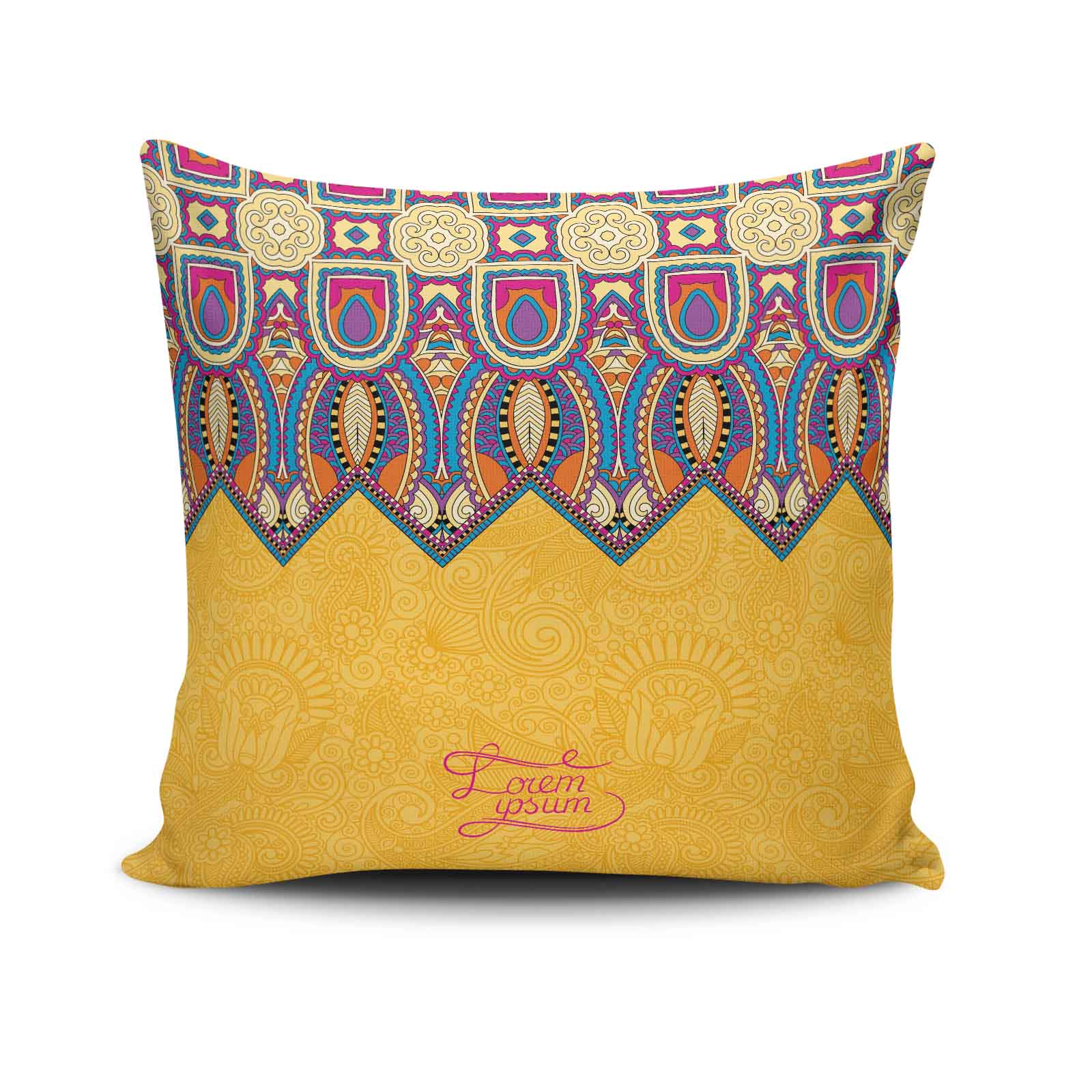 Almofada – 43 x 43 cm – Multicolorido – Algodão e Poliéster