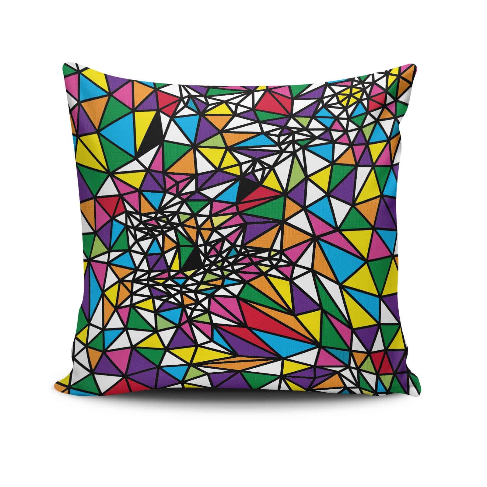 Capa de almofada – 43 x 43 cm – Multicolorido – Algodão/Poliéster