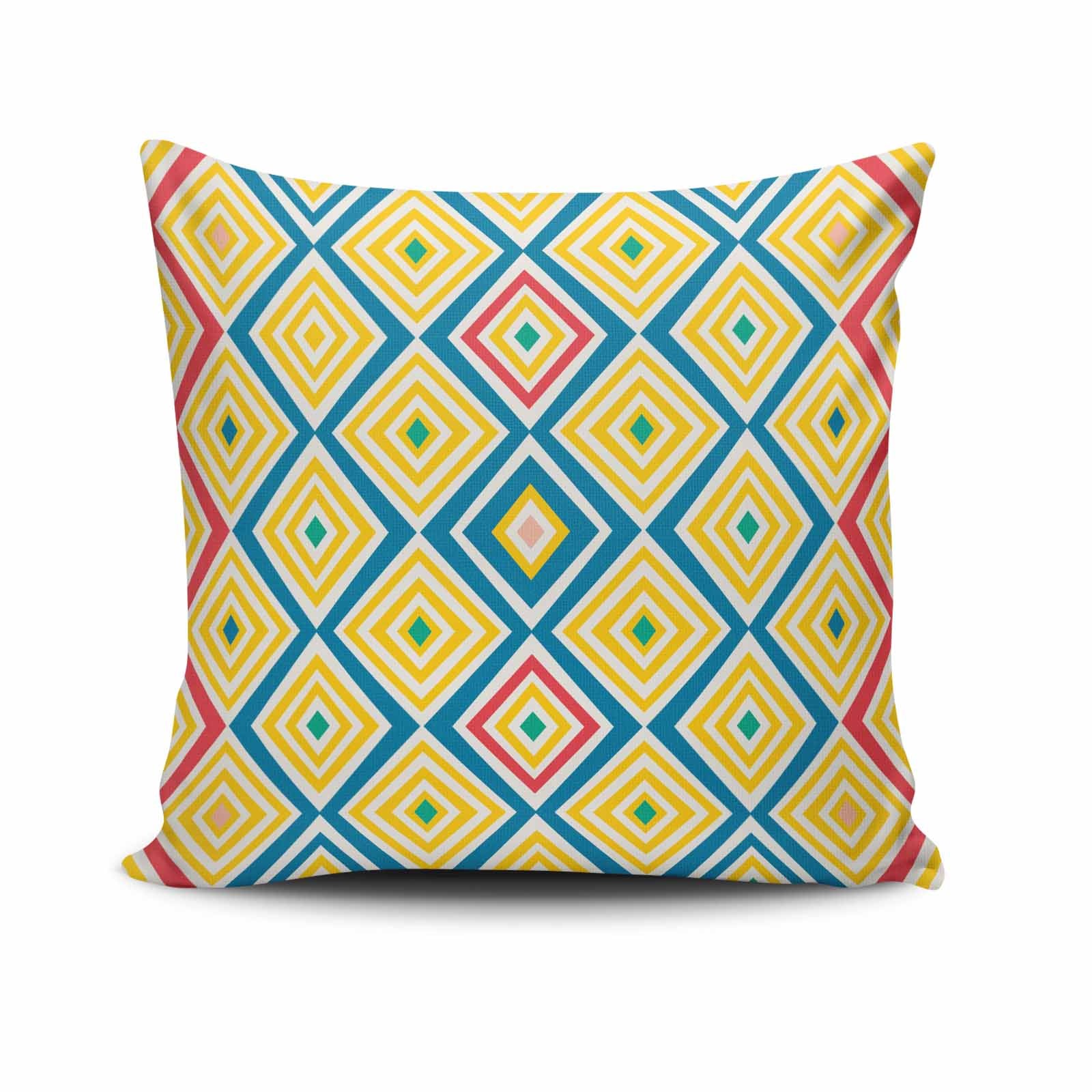 Capa de almofada – 43 x 43 cm – Multicolorido – Algodão e poliéster