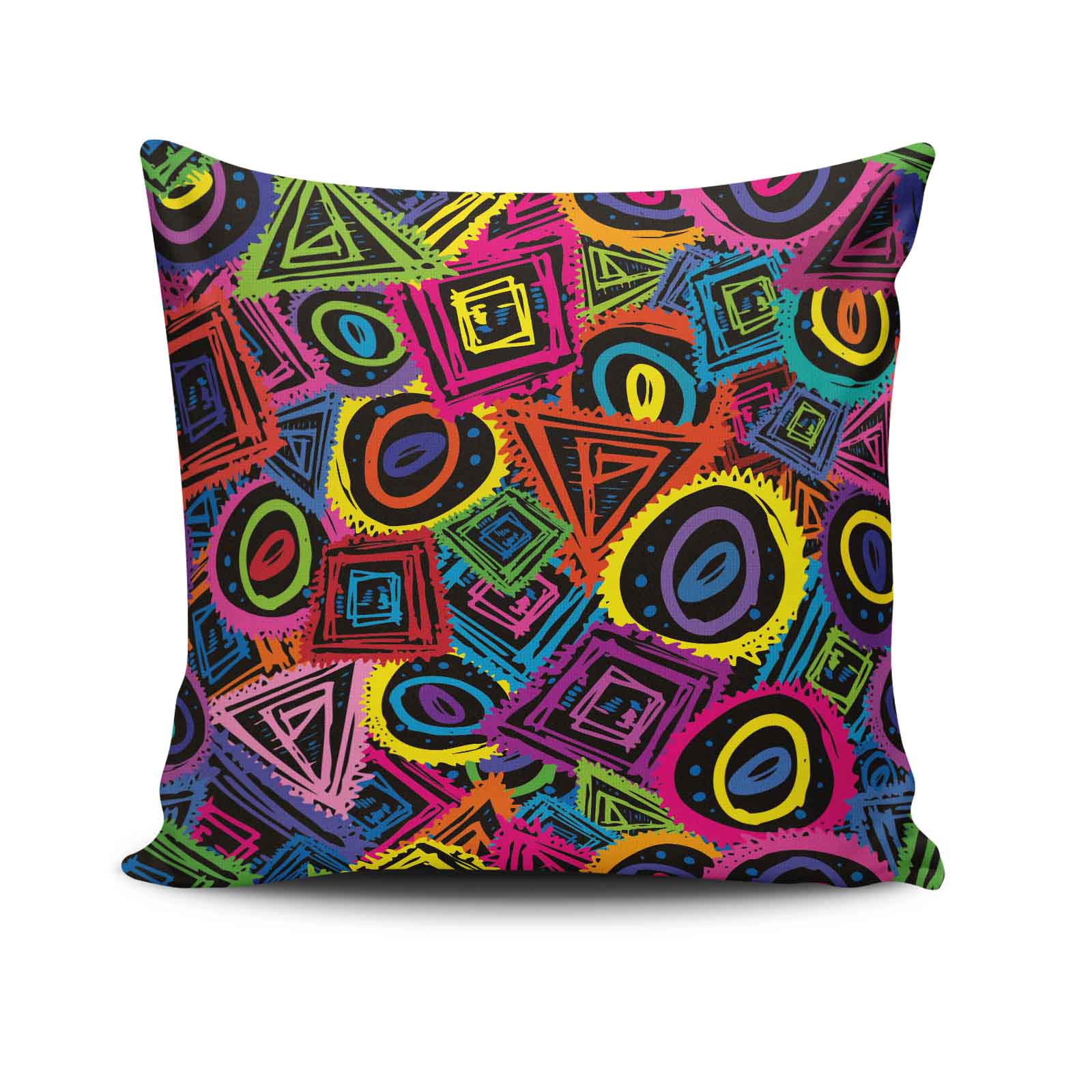Capa de almofada – 43 x 43 cm – Multicolorido – Algodão e Poliéster