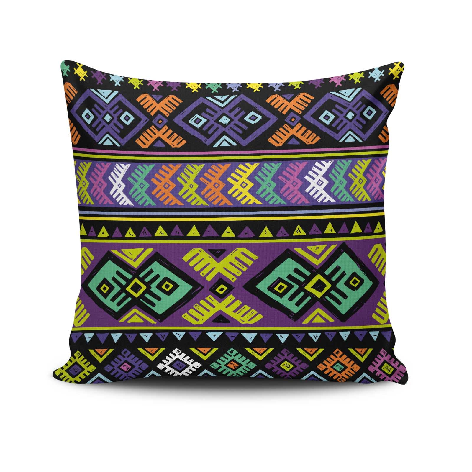 Capa de almofada – 43 x 43 cm – Multicolorido – Algodão e poliéster