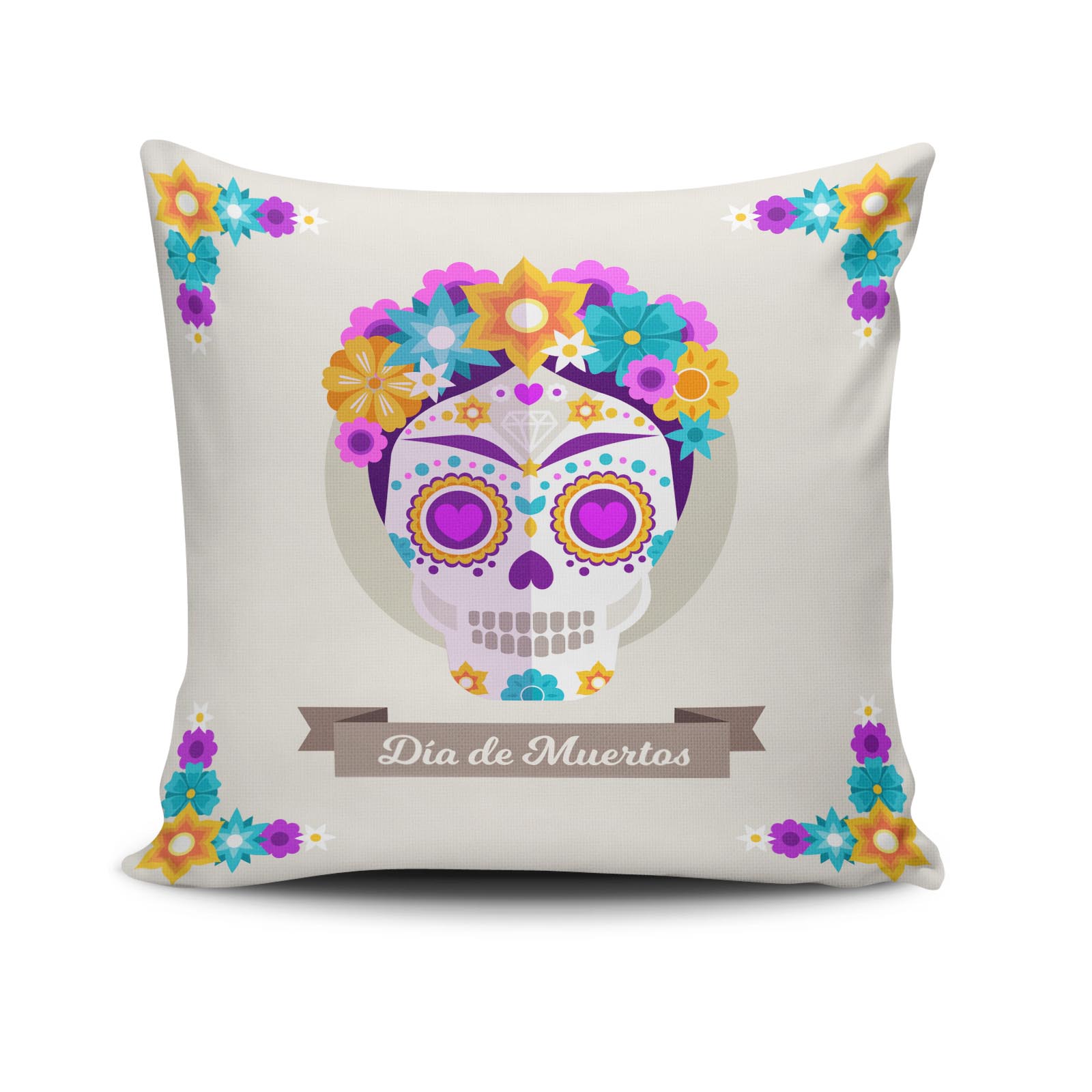 Capa de almofada – 43 x 43 cm – Multicolorido – 50% Algodão / 50% Poliéster