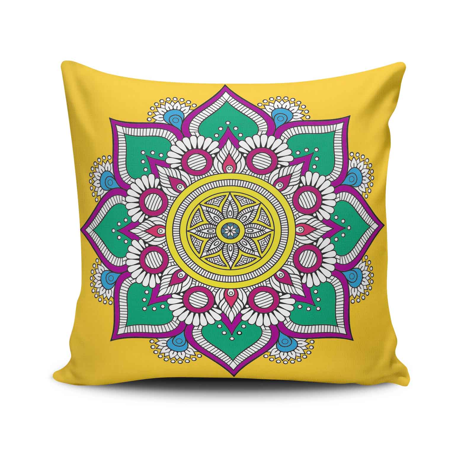 Capa de almofada – 43 x 43 cm – Multicolorido – Algodão/Poliéster