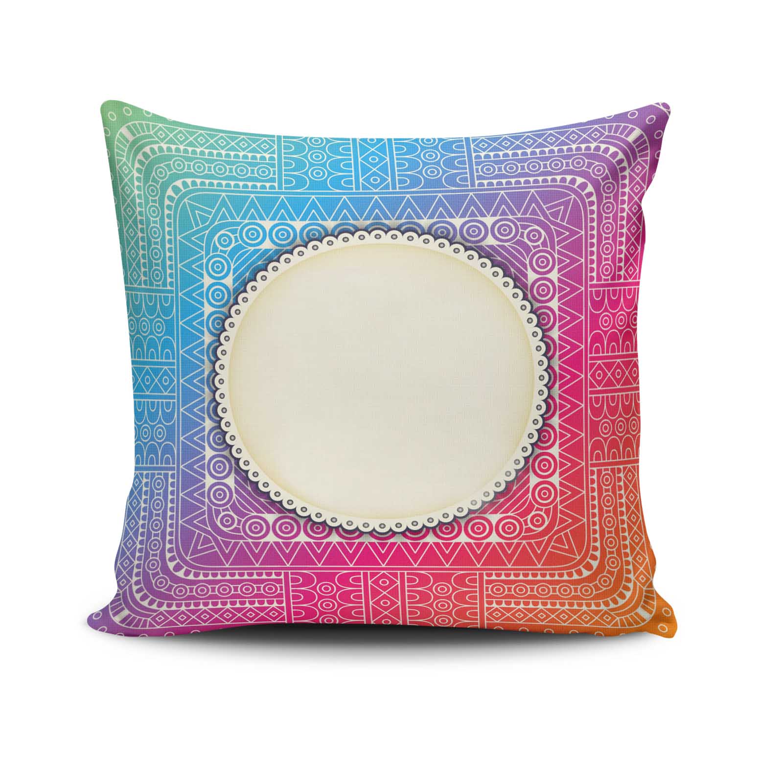 Capa de almofada – 43 x 43 cm – Multicolorido – Algodão/Poliéster