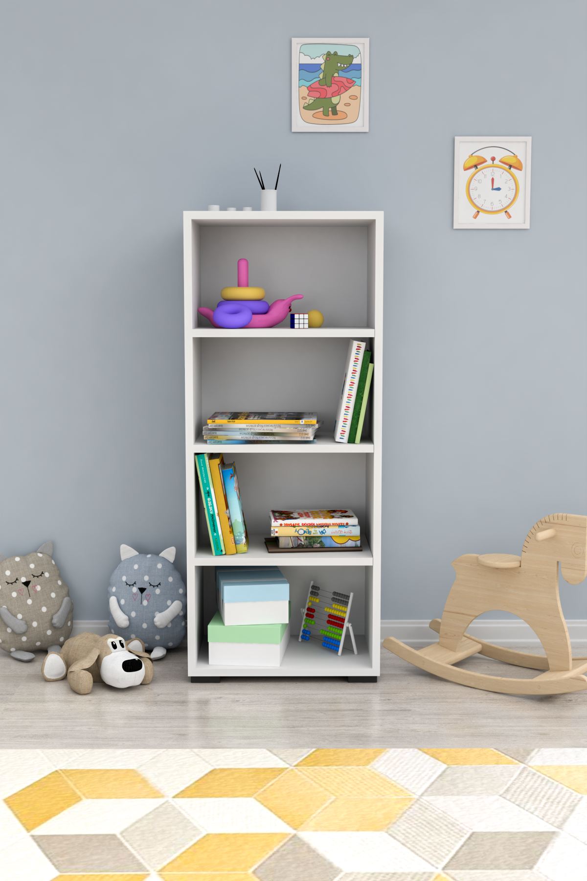 Estante de livros – 45,5x109x30 cm – Branca – MDF