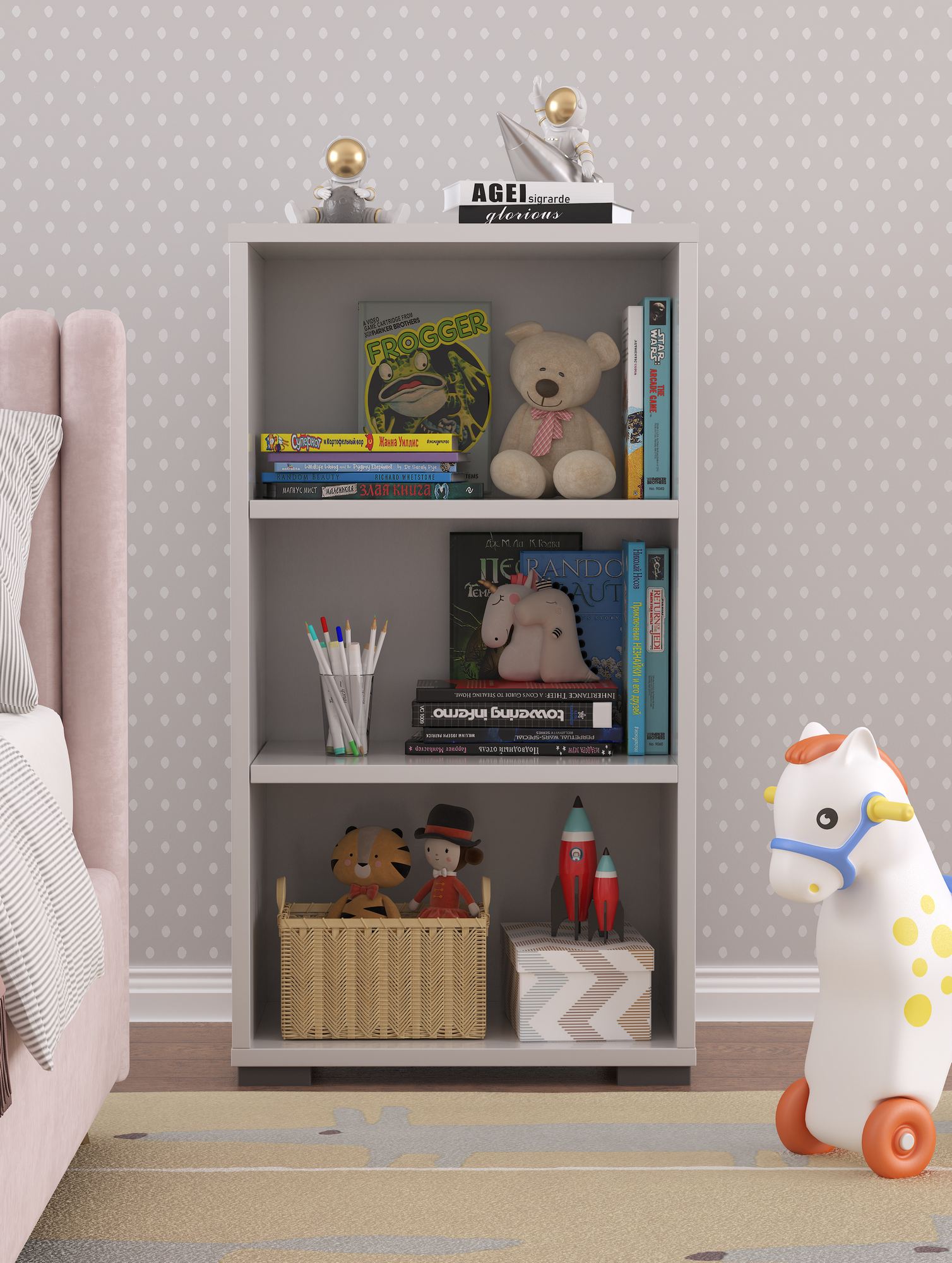 Estante de livros – 45,5 cm x 84 cm x 30 cm – Branco – MDF