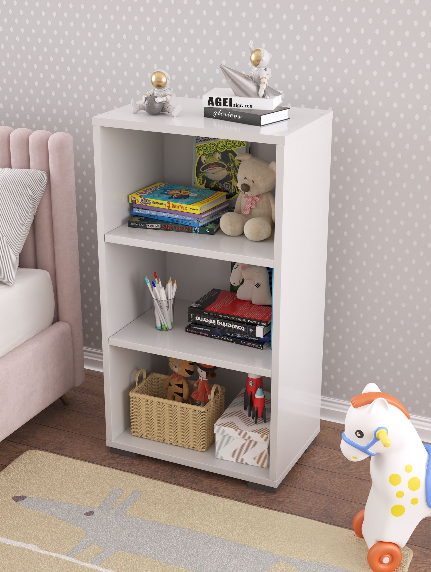 Estante de livros – 45,5 cm x 84 cm x 30 cm – Branco – MDF
