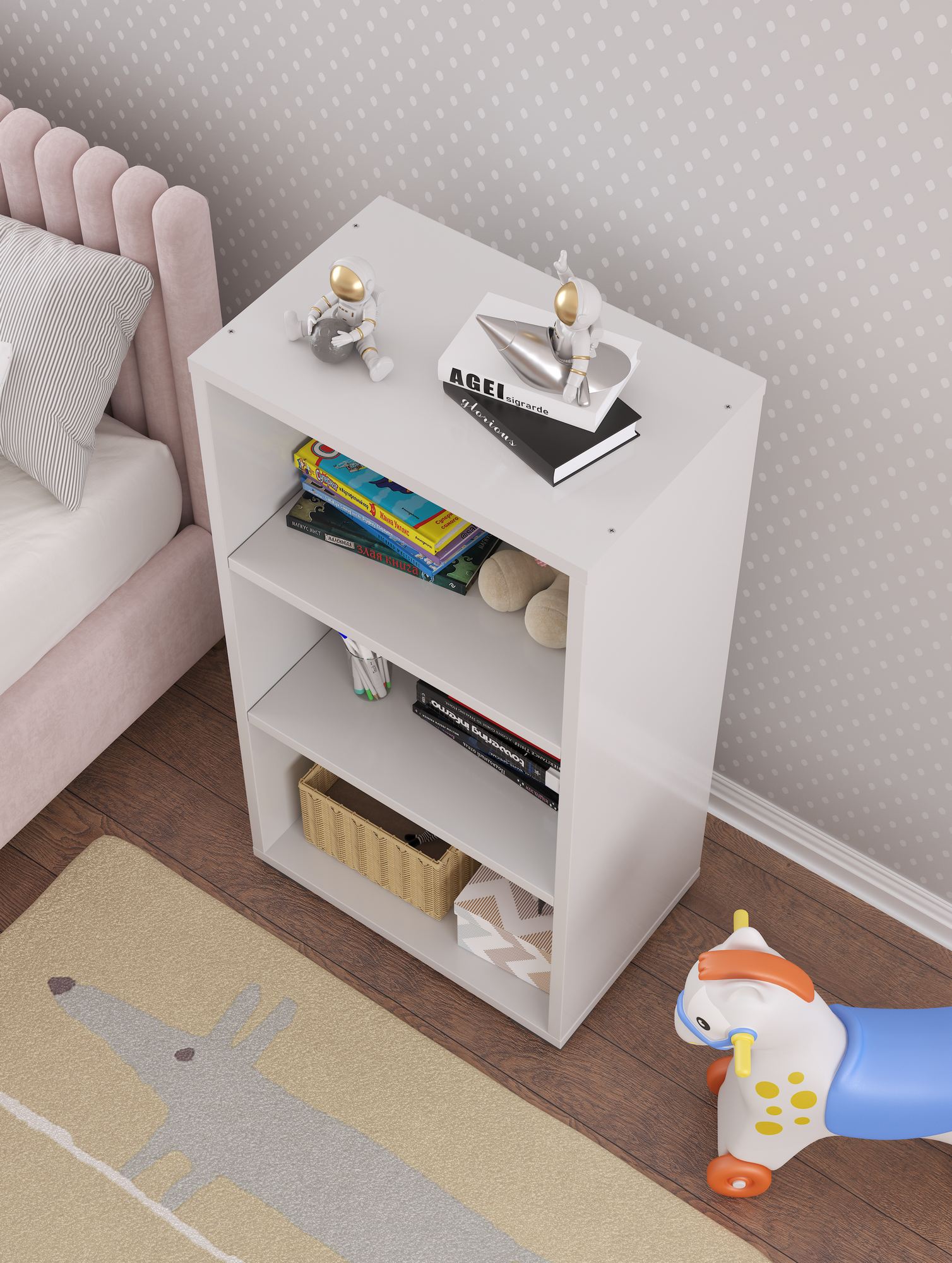 Estante de livros – 45,5 cm x 84 cm x 30 cm – Branco – MDF