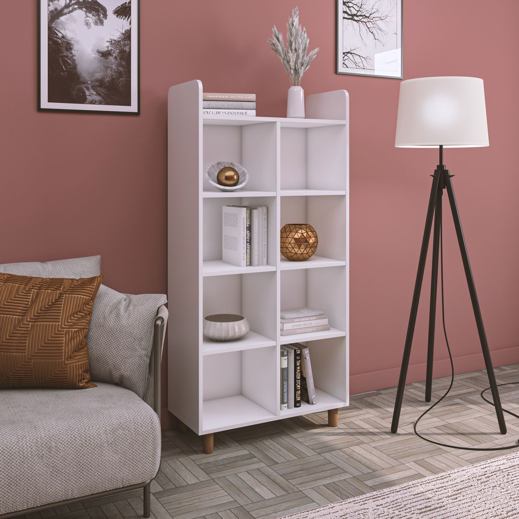 Estante de livros – 160cm x 77,4cm x 36cm – Branca – MDF