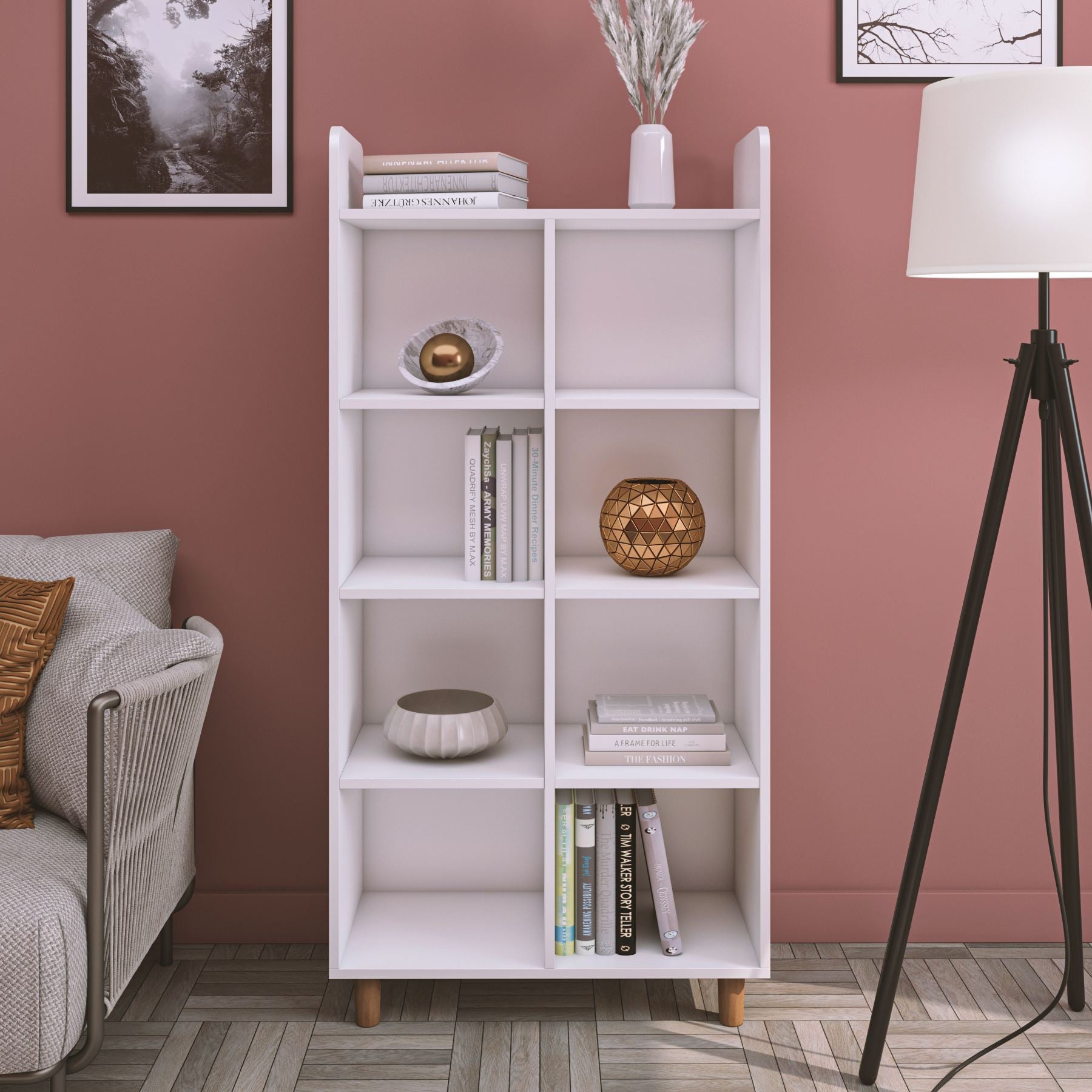 Estante de livros – 160cm x 77,4cm x 36cm – Branca – MDF