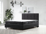 Colchão de casal, base e cabeceira – 150 cm x 200 cm – Antracite – MDF
