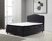 Colchão de casal com base e cabeceira – 140x208 cm – Antracite – Painéis de partículas revestidos a melamina