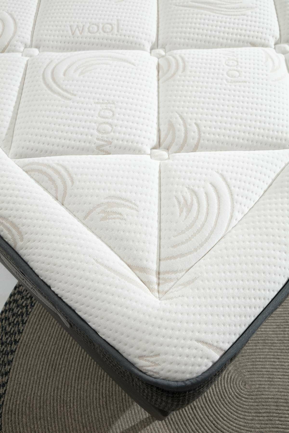Colchão – 100 cm x 200 cm – Cinza – Poliéster/Viscose/Lã/Polieliten