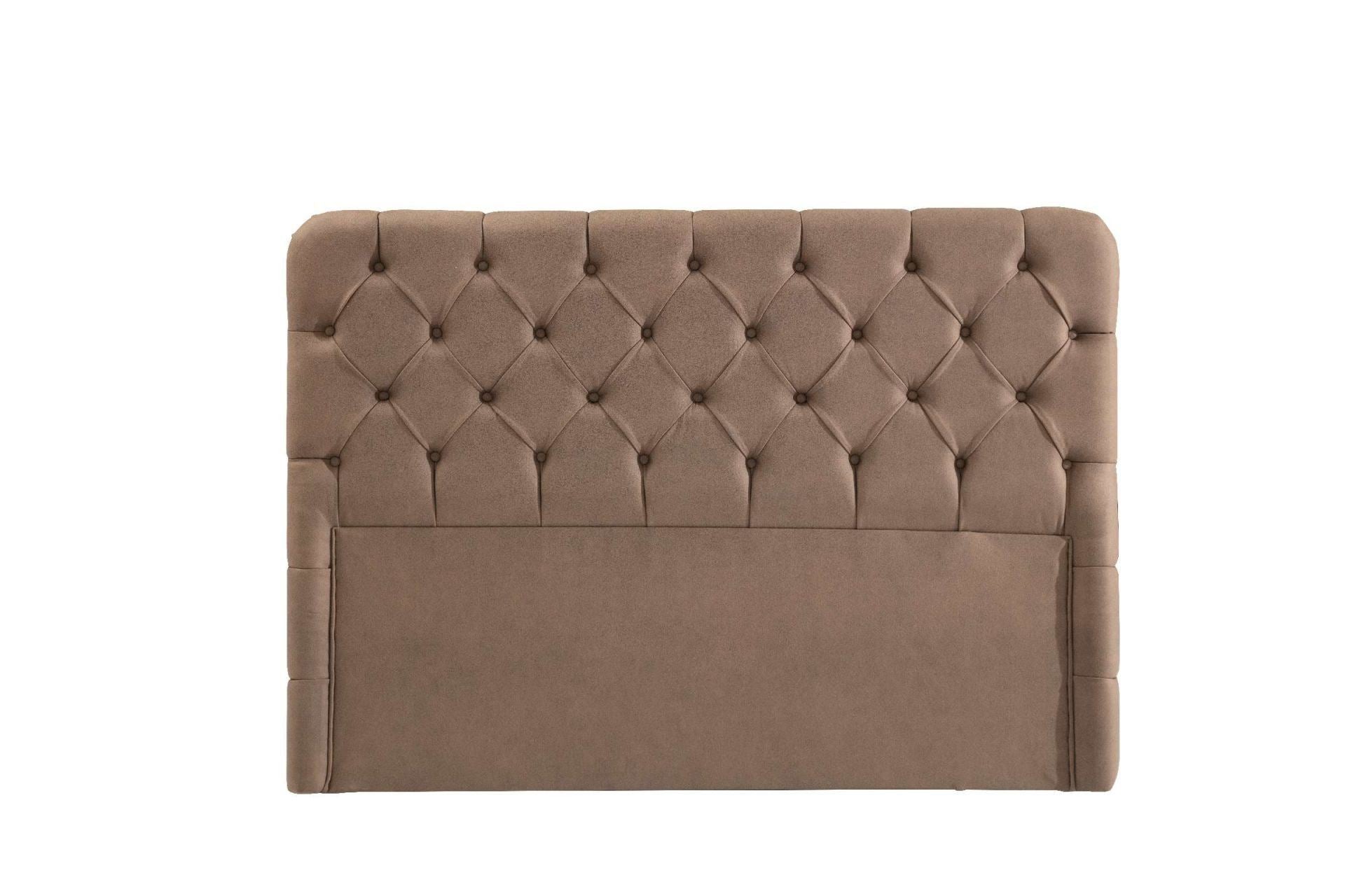 Base e cabeceira de cama de solteiro – 100 cm x 35 cm x 190 cm – Marrom – MDF revestido de melamina