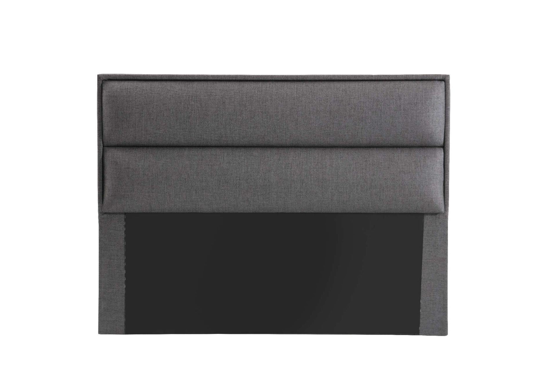 Base de Cama de Solteiro e Cabeceira – 100x200 cm – Cinza Escuro – MDF