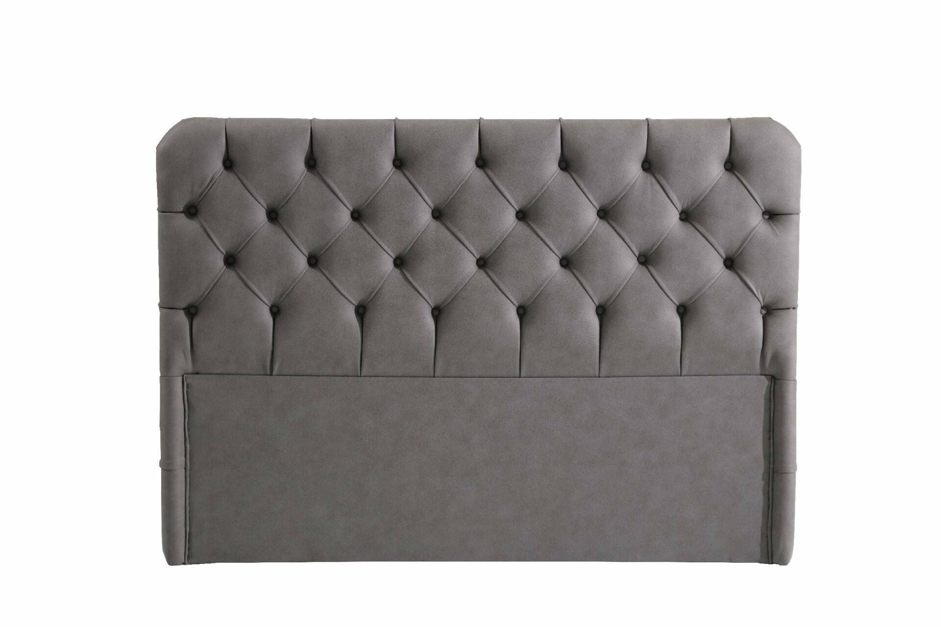 Base de Cama de Solteiro e Cabeceira – 94x190 cm – Cinza – MDF com melamina