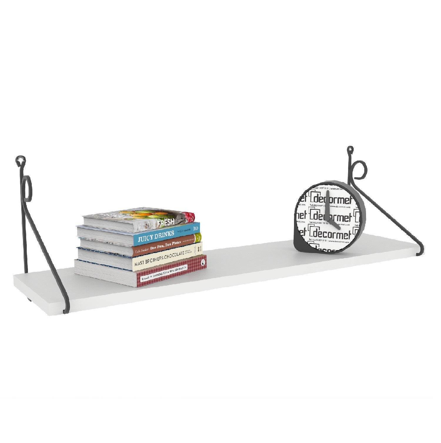Prateleira de parede – 72 cm x 27 cm x 20 cm – Branco – Painel de partículas