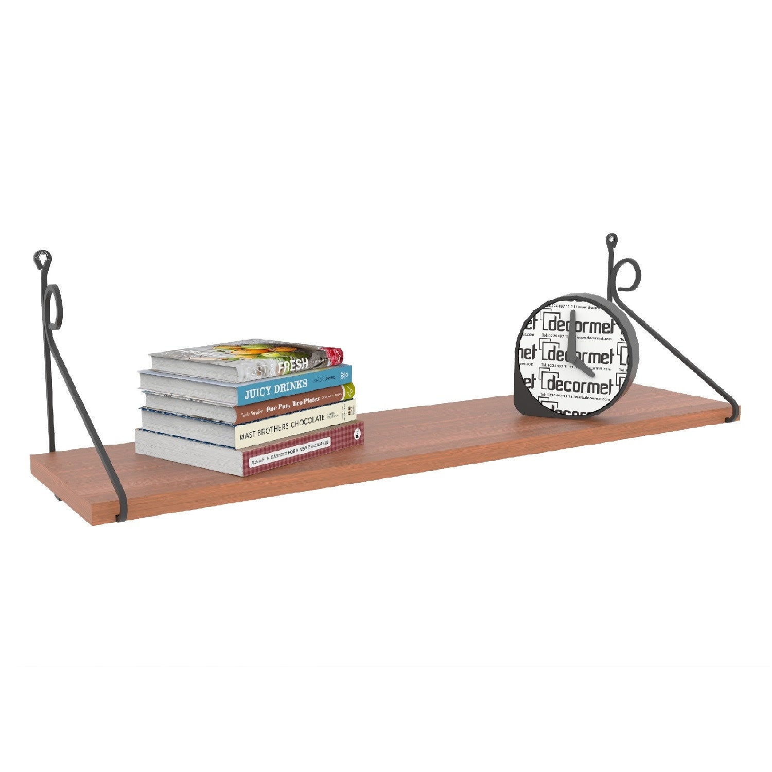 Prateleira de parede – 72 cm x 27 cm x 20 cm – Nogueira – Painéis de partículas