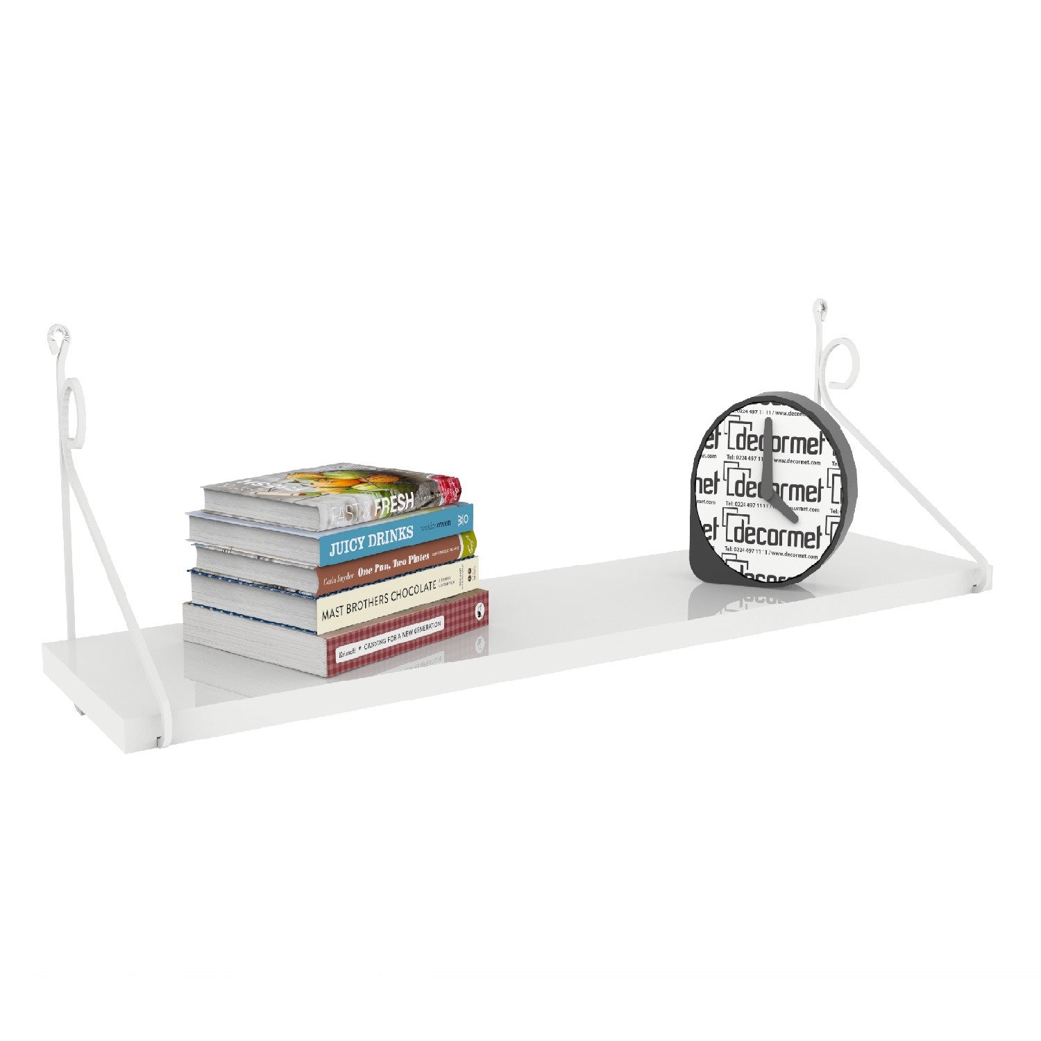 Prateleira de parede – 72 cm x 27 cm x 20 cm – Branco – Painel de partículas