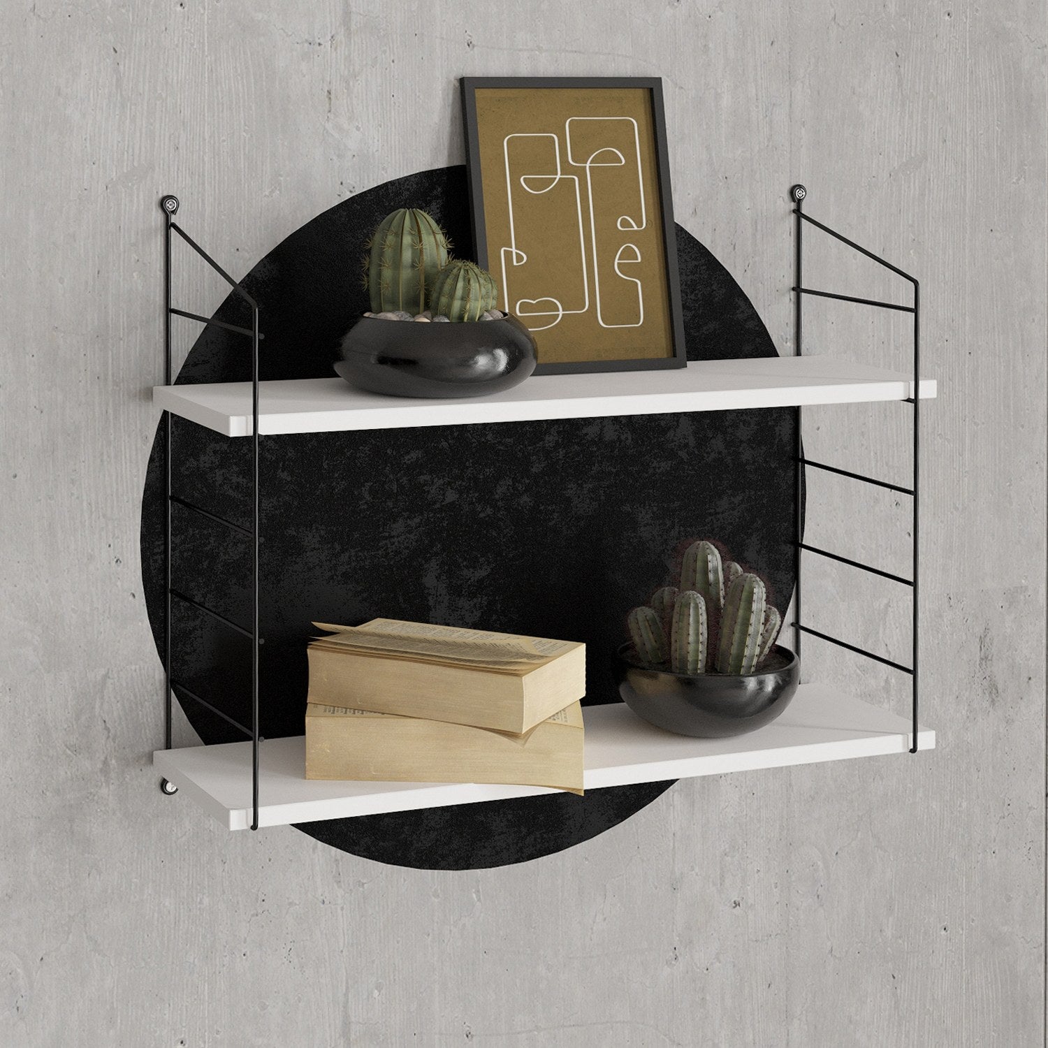Prateleira de parede – 72 cm x 58 cm x 20 cm – Branco – Painel de partículas com revestimento a melamina
