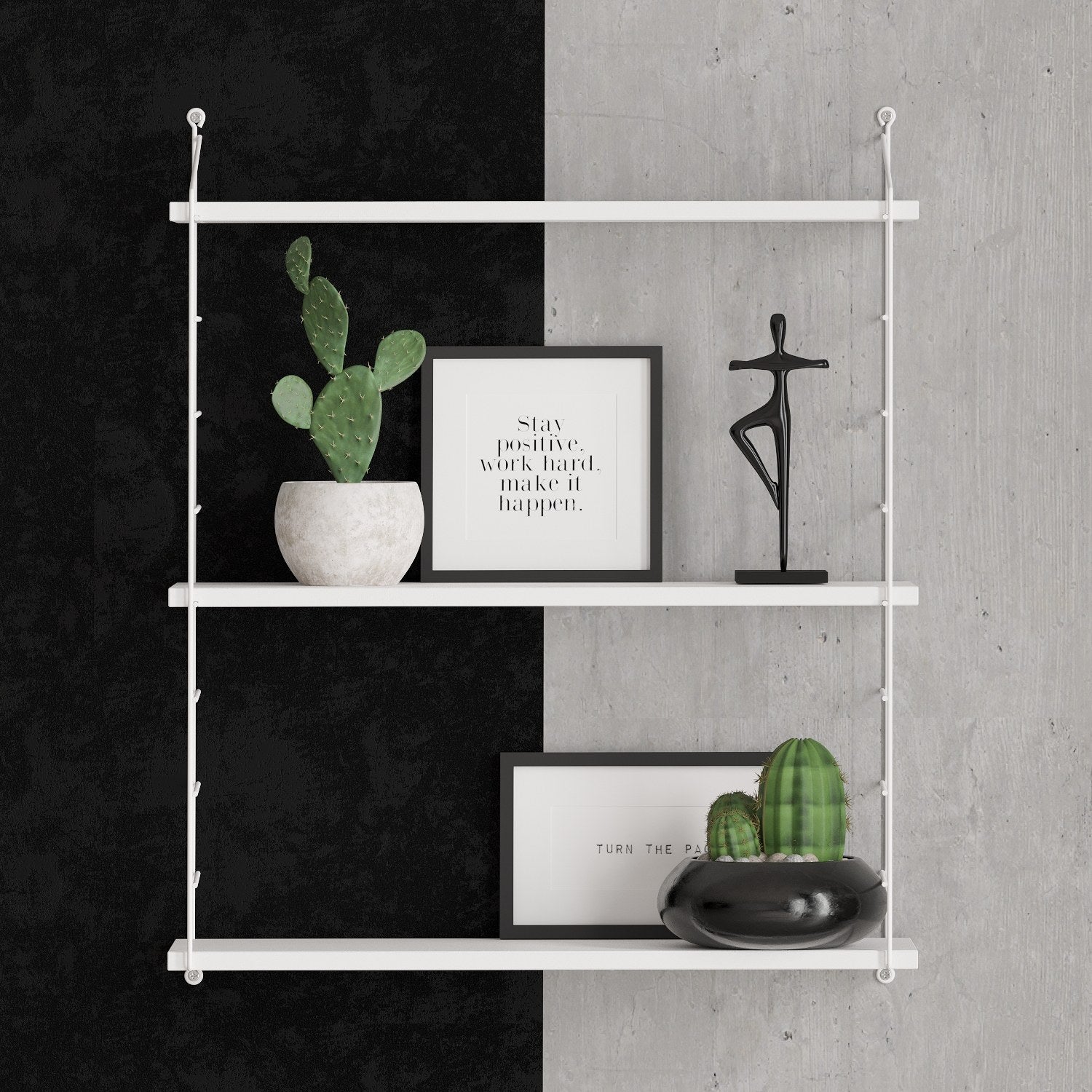 Prateleira de parede – 72 cm x 85 cm x 20 cm – Branco – Painel de partículas com revestimento a melamina