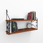 Prateleira de parede – 72 cm x 51 cm x 20 cm – nogueira – painel de partículas revestido a melamina