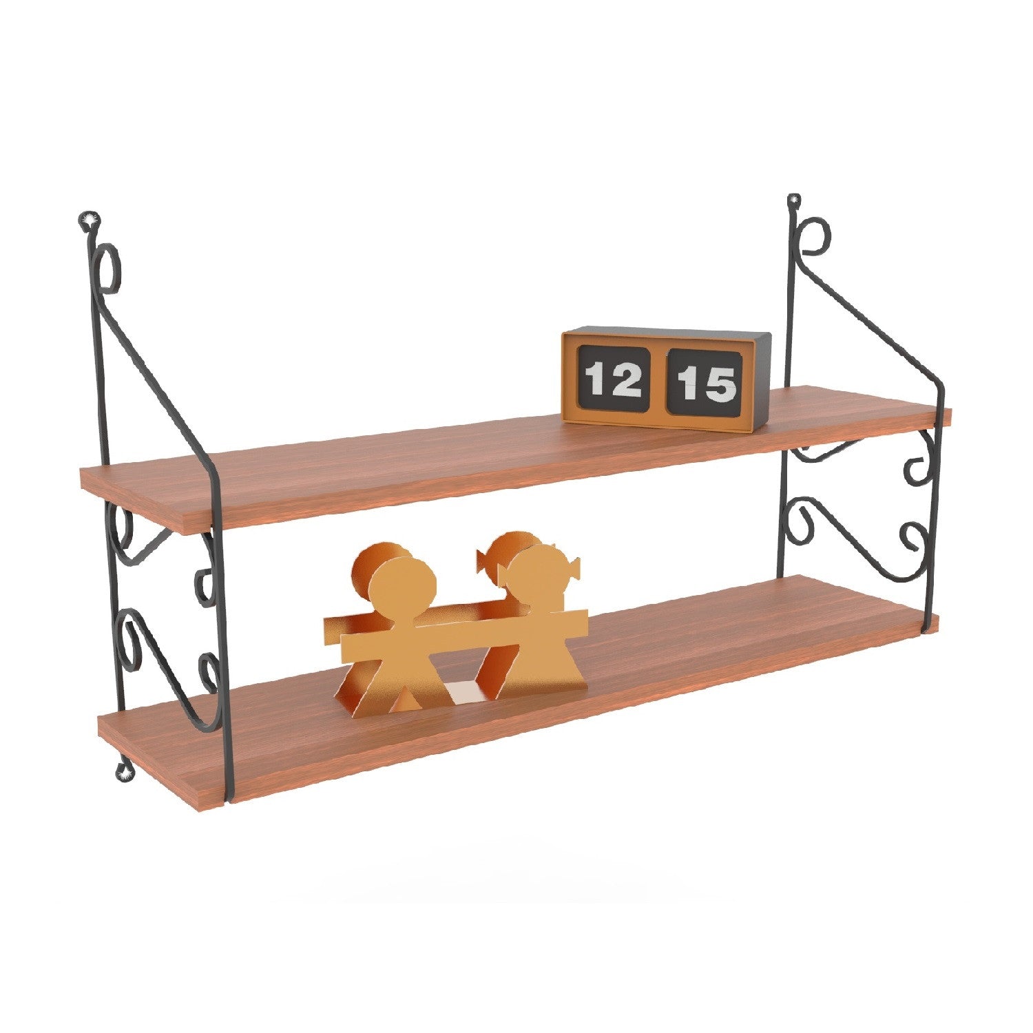 Prateleira de parede – 72 cm x 51 cm x 20 cm – nogueira – painel de partículas revestido a melamina