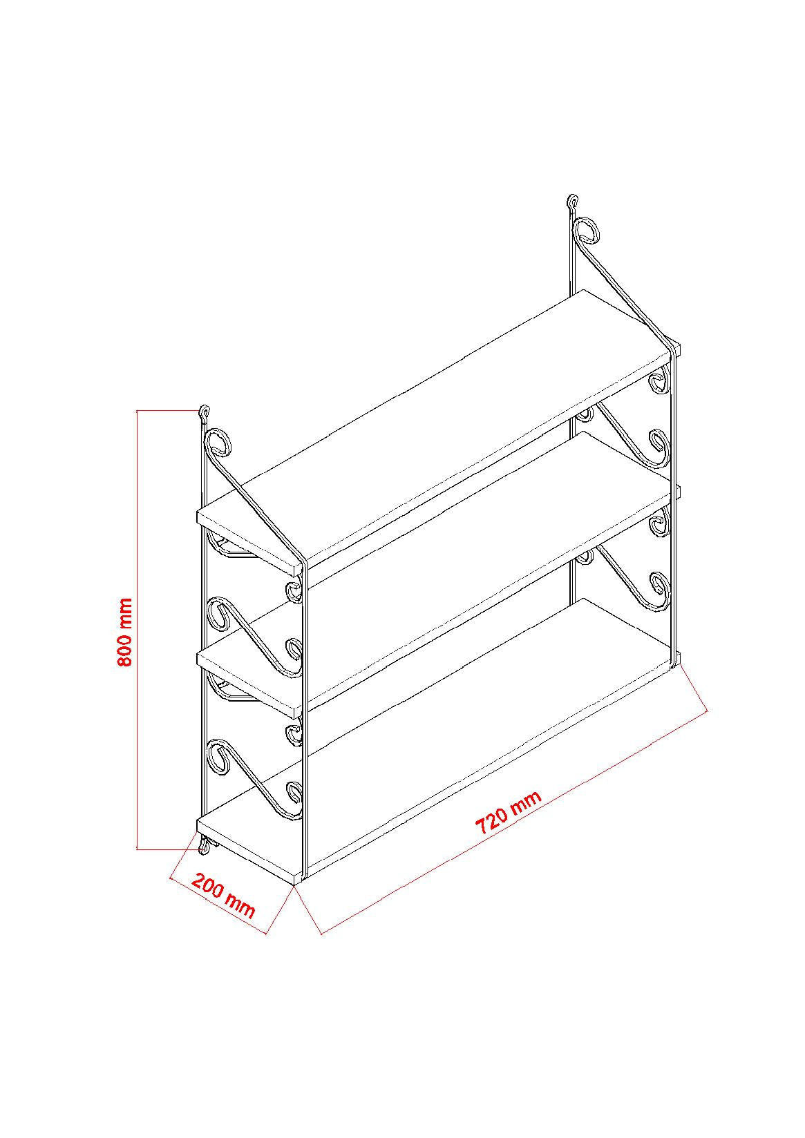 Prateleira de Parede em Carvalho – 72cm x 80cm x 20cm – Carvalho – MDF