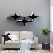 Prateleira de parede – 180 cm x 69 cm x 20 cm – Preto e Branco – Painel de partículas